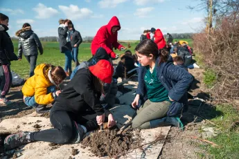 Plantation autour d'une mare